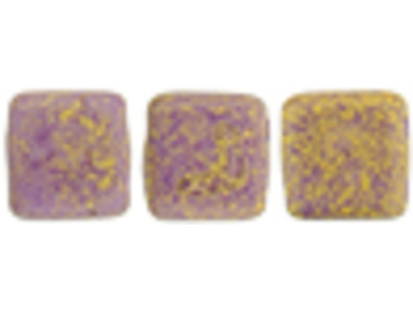 CzechMates Glass 6mm Pacifica Fig Two-Hole Tile Bead Strand
