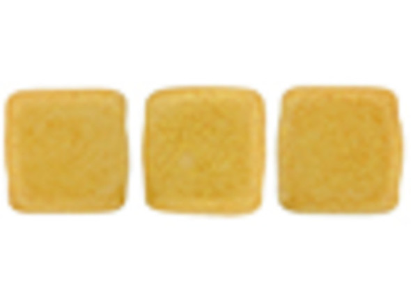 CzechMates Glass 6mm Pacifica Ginger Two-Hole Tile Bead Strand