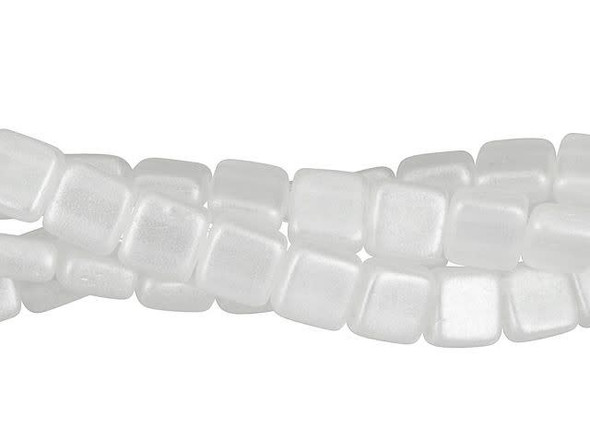 CzechMates Glass 6mm Metal Luster Crystal Two-Hole Tile Bead Strand