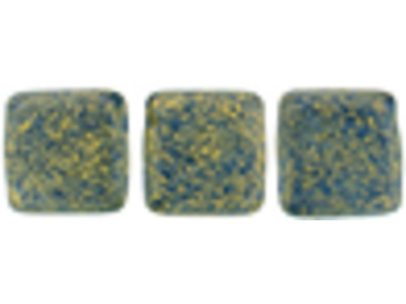 CzechMates Glass 6mm Pacifica Poppy Seed Two-Hole Tile Bead Strand