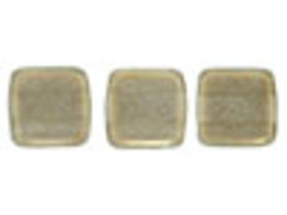 CzechMates Glass 6mm Halo Linen Two-Hole Tile Bead Strand