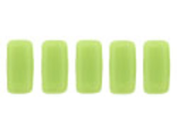 CzechMates Glass 2-Hole Rectangle Brick Beads 6x3mm - Honeydew