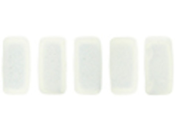 CzechMates Glass 3 x 6mm Sueded Gold Opaque White 2-Hole Brick Bead Strand
