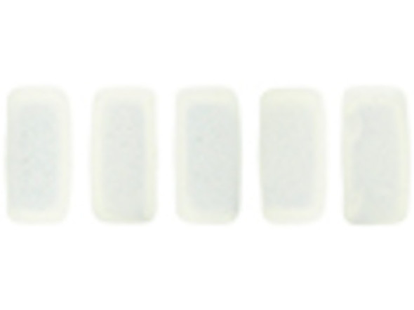 Whether creating stringing projects, bead embroidery, or something else, you'll love these CzechMates Brick Beads. These small, rectangular beads feature two stringing holes, allowing you to add them to multi-strand designs. They look great between strands of seed beads and other two-hole beads. Add these beads to seed bead embroidery projects for added fun. They make a wonderful complement to other CzechMates beads. These beads feature magical white color with a golden sheen. 