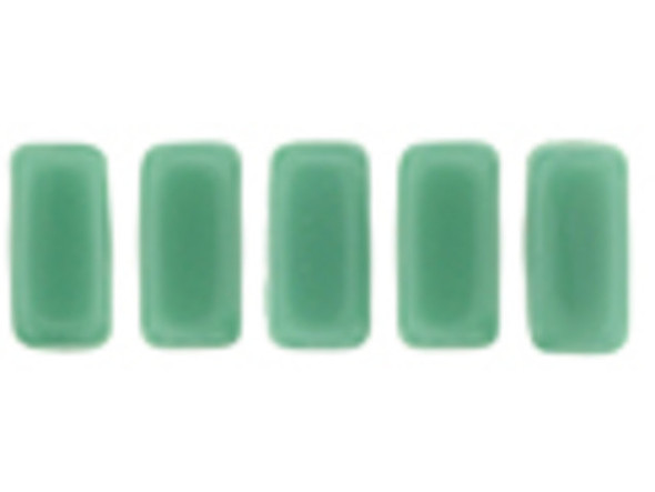 CzechMates Glass 2-Hole Rectangle Brick Beads 6x3mm - Gulf Turquoise