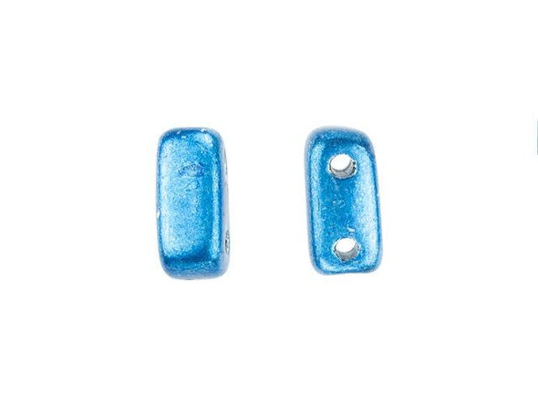 Whether creating stringing projects, bead embroidery, or something else, you'll love these CzechMates Brick Beads. These small, rectangular beads feature two stringing holes, allowing you to add them to multi-strand designs. They look great between strands of seed beads and other two-hole beads. Add these beads to seed bead embroidery projects for added fun. They make a wonderful complement to other CzechMates beads. They feature deep ocean blue color with a metallic shimmer. 