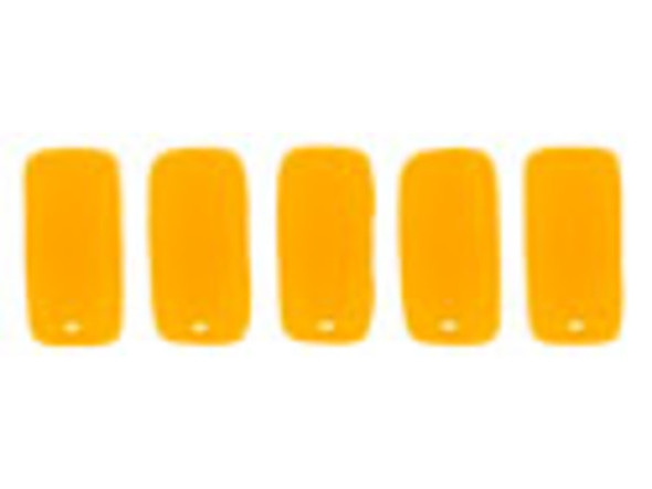 CzechMates Glass 3 x 6mm Opaque Sunflower Yellow 2-Hole Brick Bead Strand