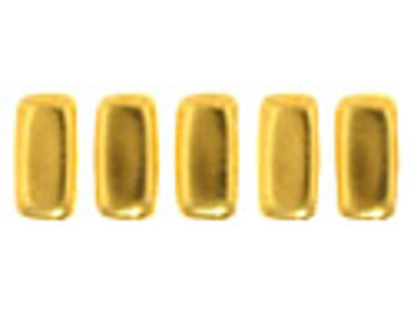 CzechMates Glass 3 x 6mm 24K Gold-Plated 2-Hole Brick Bead Strand