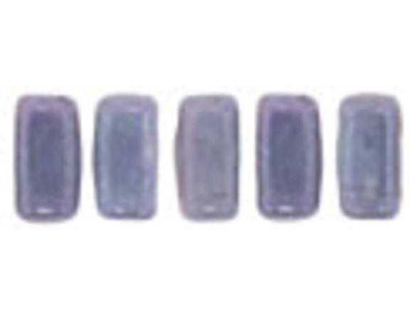 CzechMates Glass 2-Hole Rectangle Brick Beads 6x3mm - Opaque Amethyst Luster