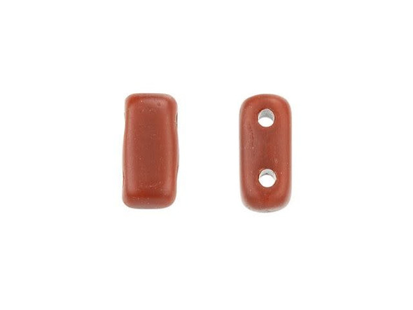 Whether creating stringing projects, bead embroidery, or something else, you'll love these CzechMates Brick Beads. These small, rectangular beads feature two stringing holes, allowing you to add them to multi-strand designs. They look great between strands of seed beads and other two-hole beads. Add these beads to seed bead embroidery projects for added fun. They make a wonderful complement to other CzechMates beads. They feature terracotta and gold tones with a soft matte appearance. 