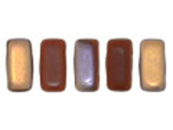 CzechMates Glass 3 x 6mm Matte Apollo Umber 2-Hole Brick Bead Strand