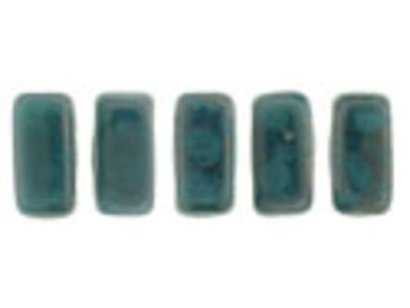 Whether creating stringing projects, bead embroidery, or something else, you'll love these CzechMates Brick Beads. These small, rectangular beads feature two stringing holes, allowing you to add them to multi-strand designs. They look great between strands of seed beads and other two-hole beads. Add these beads to seed bead embroidery projects for added fun. They make a wonderful complement to other CzechMates beads. They feature deep turquoise green color with a gleaming mottled finish. 