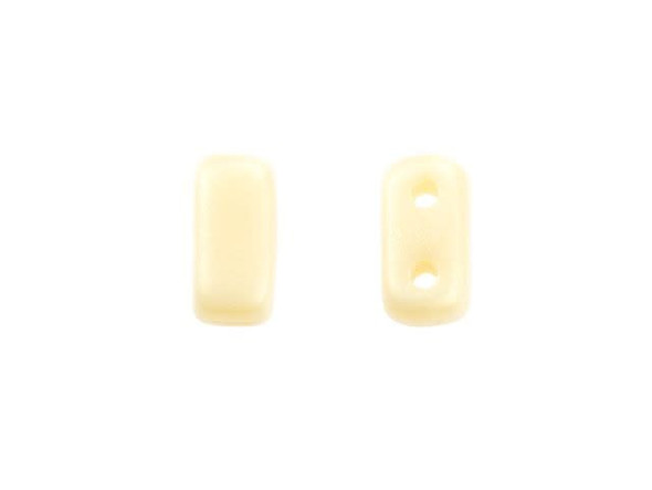 CzechMates Glass 3 x 6mm Pearl Coat Cream 2-Hole Brick Bead Strand