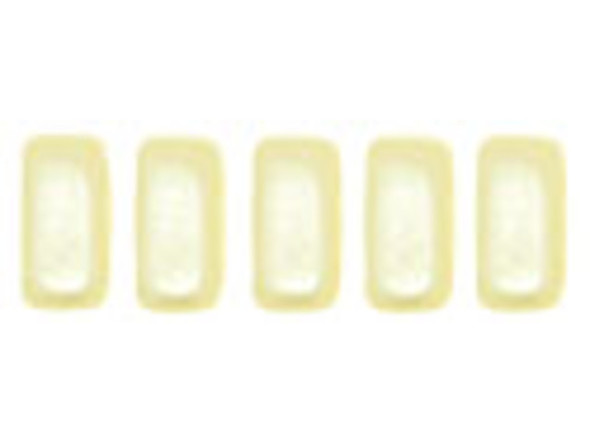 CzechMates Glass 3 x 6mm Pearl Coat Cream 2-Hole Brick Bead Strand