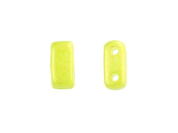 CzechMates Glass 3 x 6mm Pacifica Honeydew 2-Hole Brick Bead Strand