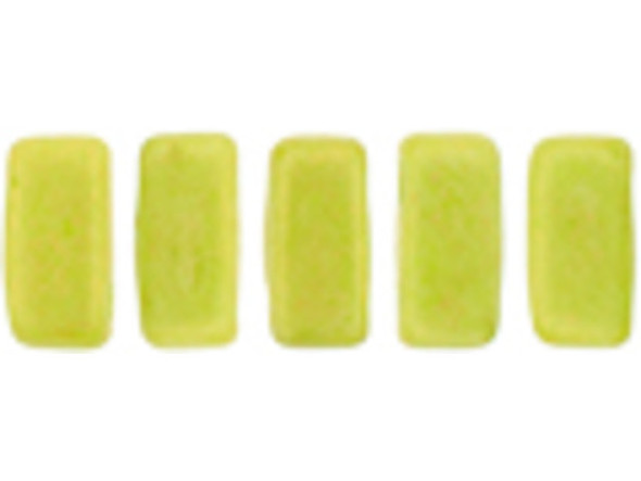 CzechMates Glass 3 x 6mm Pacifica Honeydew 2-Hole Brick Bead Strand