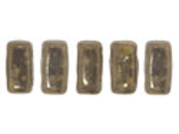 CzechMates Glass 3 x 6mm French Beige Moon Dust 2-Hole Brick Bead Strand