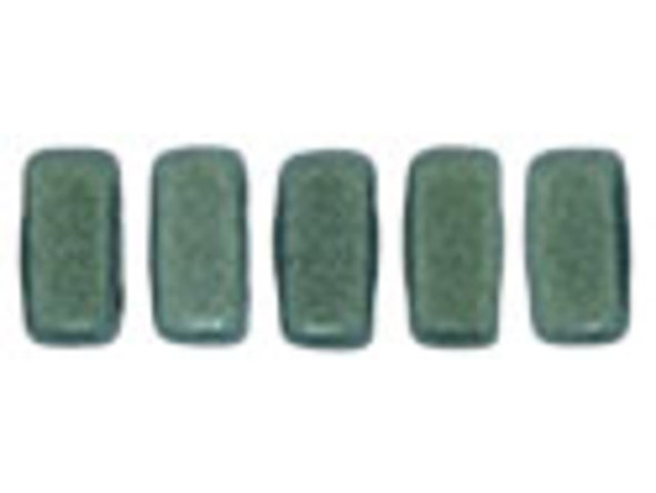 Whether creating stringing projects, bead embroidery, or something else, you'll love these CzechMates Brick Beads. These small, rectangular beads feature two stringing holes, allowing you to add them to multi-strand designs. They look great between strands of seed beads and other two-hole beads. Add these beads to seed bead embroidery projects for added fun. They make a wonderful complement to other CzechMates beads. They feature forest green color with a soft metallic sheen. 