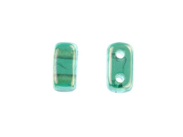 CzechMates Glass 3 x 6mm Twilight Teal 2-Hole Brick Bead Strand