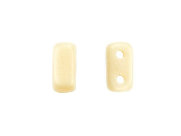 Whether creating stringing projects, bead embroidery, or something else, you'll love these CzechMates Brick Beads. These small, rectangular beads feature two stringing holes, allowing you to add them to multi-strand designs. They look great between strands of seed beads and other two-hole beads. Add these beads to seed bead embroidery projects for added fun. They make a wonderful complement to other CzechMates beads. These beads feature beige color with a subtle golden gleam. 