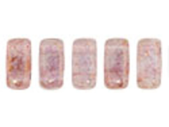 Whether creating stringing projects, bead embroidery, or something else, you'll love these CzechMates Brick Beads. These small, rectangular beads feature two stringing holes, allowing you to add them to multi-strand designs. They look great between strands of seed beads and other two-hole beads. Add these beads to seed bead embroidery projects for added fun. They make a wonderful complement to other CzechMates beads. They feature a transparent pink color with a subtle golden gleam. 