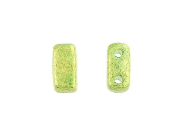 CzechMates Glass 3 x 6mm Pacifica Avocado 2-Hole Brick Bead Strand