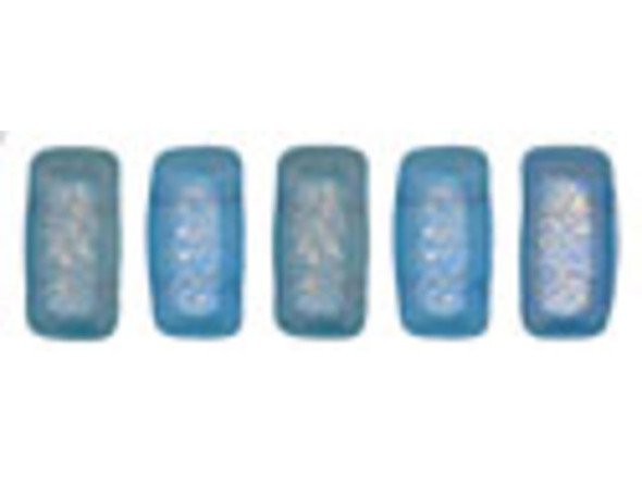 Majestic color comes alive in the CzechMates glass 3x6mm halo azurite 2-hole brick beads. These small, rectangular beads feature two stringing holes, allowing you to add them to multi-strand designs. They look great between strands of seed beads and other two-hole beads. Add these beads to seed bead embroidery projects for added fun. These beads feature royal blue color with a subtle golden sheen. 