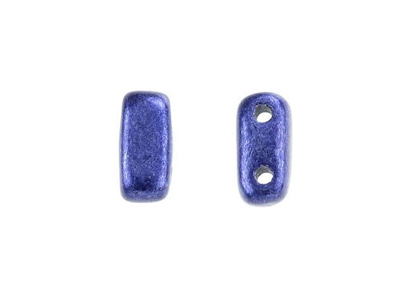 CzechMates Glass 3 x 6mm ColorTrends Saturated Metallic Ultra Violet 2-Hole Brick Bead Strand