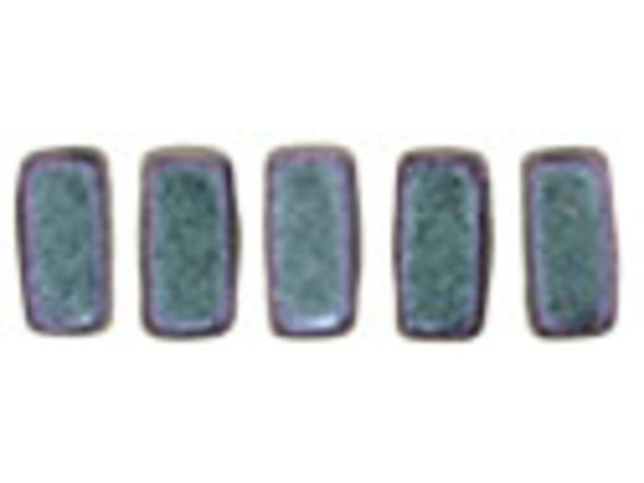 CzechMates Glass, 2-Hole Rectangle Brick Beads 6x3mm, Orchid Aqua Polychrome