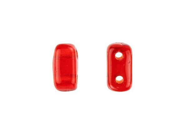 CzechMates Glass 3 x 6mm Siam Ruby 2-Hole Brick Bead Strand