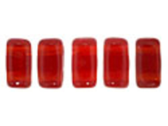 CzechMates Glass 3 x 6mm Siam Ruby 2-Hole Brick Bead Strand