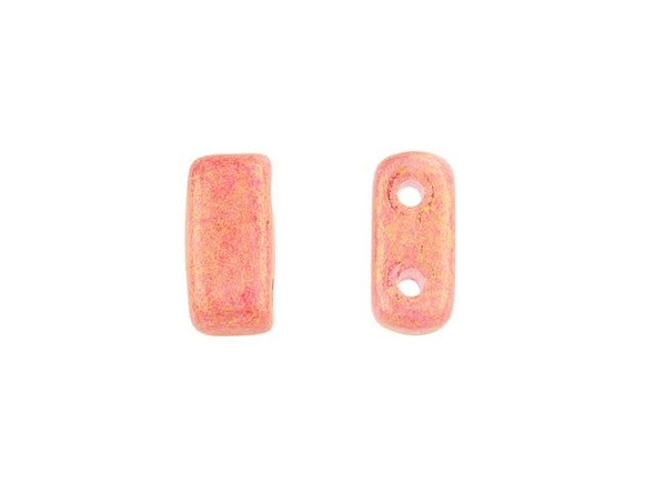 Whether creating stringing projects, bead embroidery, or something else, you'll love these CzechMates Brick Beads. These small, rectangular beads feature two stringing holes, allowing you to add them to multi-strand designs. They look great between strands of seed beads and other two-hole beads. Add these beads to seed bead embroidery projects for added fun. They make a wonderful complement to other CzechMates beads. These beads feature juicy watermelon pink color with a subtle golden sheen. 