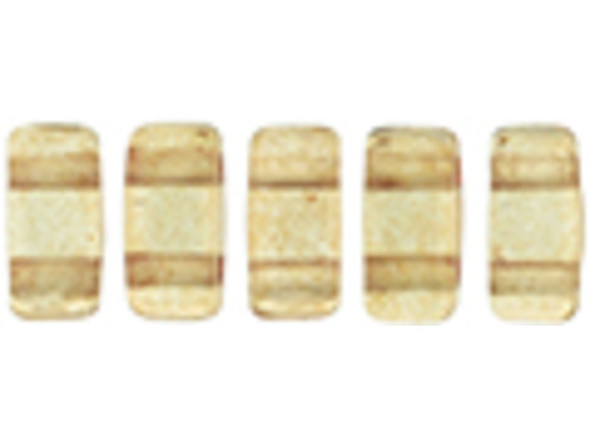 CzechMates Glass 3 x 6mm ColorTrends Transparent Warm Taupe 2-Hole Brick Bead Strand