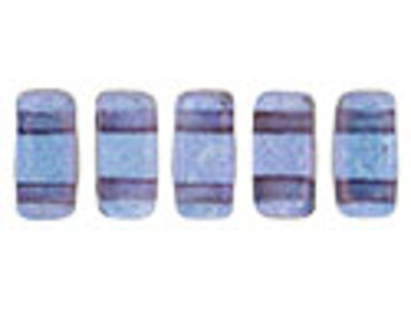 CzechMates Glass 2-Hole Rectangle Brick Beads 6x3mm -Transparent Amethyst Luster
