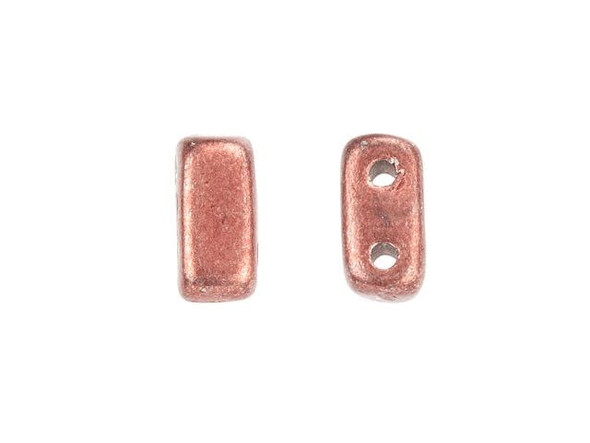 Whether creating stringing projects, bead embroidery, or something else, you'll love these CzechMates Brick Beads. These small, rectangular beads feature two stringing holes, allowing you to add them to multi-strand designs. They look great between strands of seed beads and other two-hole beads. Add these beads to seed bead embroidery projects for added fun. They make a wonderful complement to other CzechMates beads. They feature a burgundy red color with a subtle golden shimmer. 