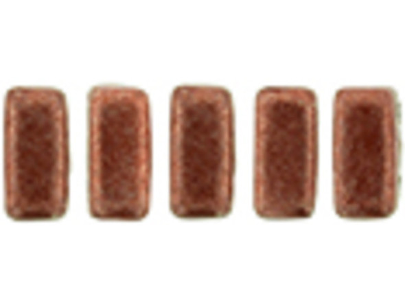 CzechMates Glass 3 x 6mm ColorTrends Saturated Metallic Grenadine 2-Hole Brick Bead Strand