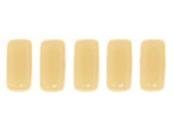 CzechMates Glass 2-Hole Rectangle Brick Beads 6x3mm - Opaque Light Beige