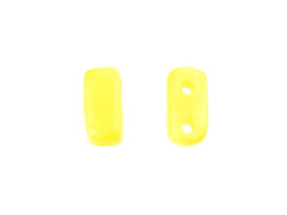 CzechMates Glass 3 x 6mm Matte Luster Iris Custard 2-Hole Brick Bead Strand