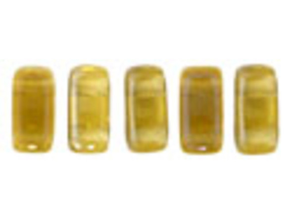 CzechMates Glass 3 x 6mm Twilight Topaz 2-Hole Brick Bead Strand