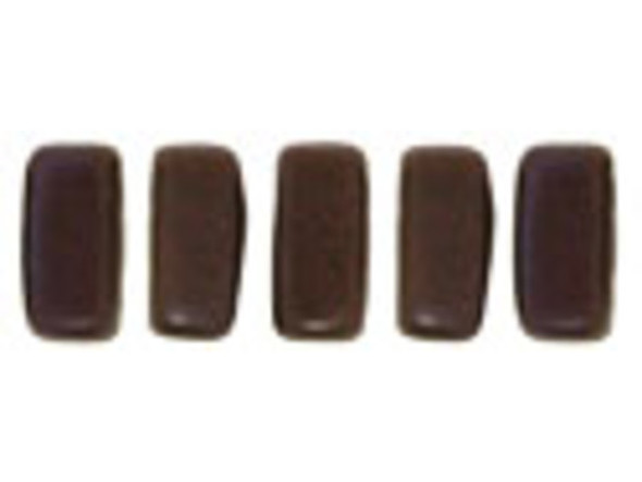 CzechMates Glass 3 x 6mm Chocolate Brown Matte Bronze Vega 2-Hole Brick Bead Strand