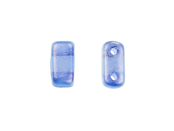 Whether creating stringing projects, bead embroidery, or something else, you'll love these CzechMates Brick Beads. These small, rectangular beads feature two stringing holes, allowing you to add them to multi-strand designs. They look great between strands of seed beads and other two-hole beads. Add these beads to seed bead embroidery projects for added fun. They make a wonderful complement to other CzechMates beads. Deep blue color with a halo of frosted golden shimmer fills these beads. 