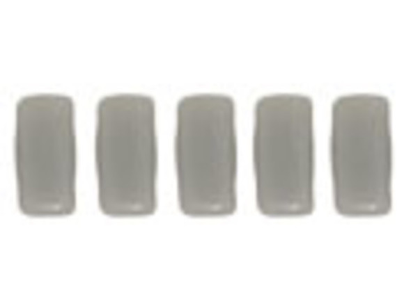 CzechMates Glass 3 x 6mm Matte Ashen Gray 2-Hole Brick Bead Strand