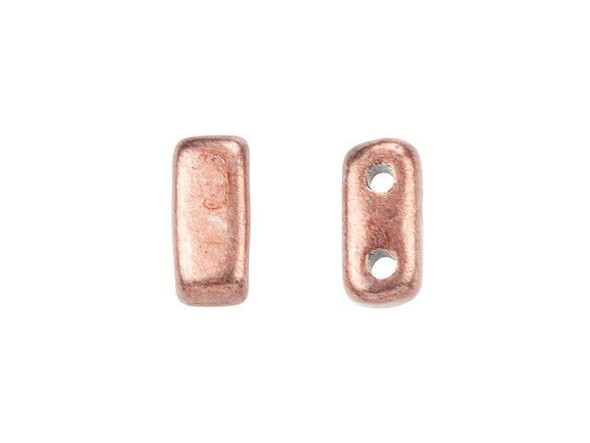 Whether creating stringing projects, bead embroidery, or something else, you'll love these CzechMates Brick Beads. These small, rectangular beads feature two stringing holes, allowing you to add them to multi-strand designs. They look great between strands of seed beads and other two-hole beads. Add these beads to seed bead embroidery projects for added fun. They make a wonderful complement to other CzechMates beads. They feature a dusky blush color with a gleaming metallic finish. 