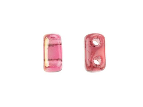 CzechMates Glass 3 x 6mm Twilight Fuchsia 2-Hole Brick Bead Strand