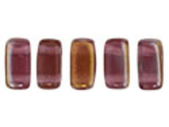 Whether creating stringing projects, bead embroidery, or something else, you'll love these CzechMates Brick Beads. These small, rectangular beads feature two stringing holes, allowing you to add them to multi-strand designs. They look great between strands of seed beads and other two-hole beads. Add these beads to seed bead embroidery projects for added fun. They make a wonderful complement to other CzechMates beads. These beads feature deep fuchsia pink color with hints of golden shine. 