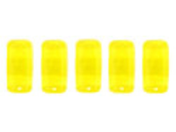 CzechMates Glass 3 x 6mm Lemon 2-Hole Brick Bead Strand