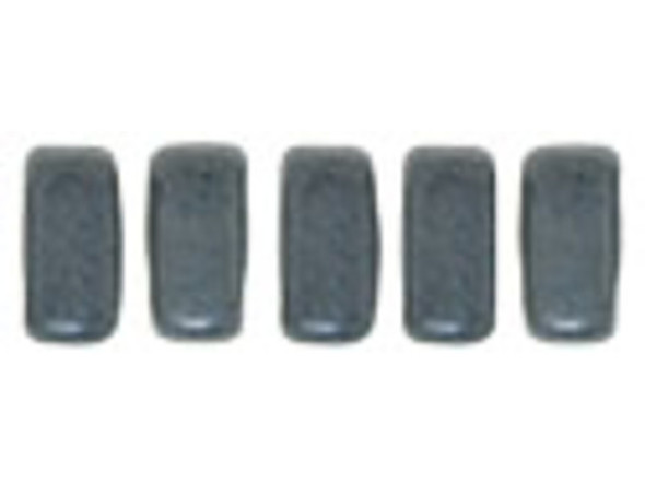 CzechMates Glass 3 x 6mm Matte Hematite 2-Hole Brick Bead Strand