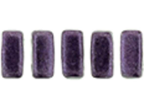 Whether creating stringing projects, bead embroidery, or something else, you'll love these CzechMates Brick Beads. These small, rectangular beads feature two stringing holes, allowing you to add them to multi-strand designs. They look great between strands of seed beads and other two-hole beads. Add these beads to seed bead embroidery projects for added fun. They make a wonderful complement to other CzechMates beads. They feature dark purple color with a metallic shimmer. 