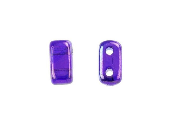 CzechMates Glass 3 x 6mm Cobalt Vega 2-Hole Brick Bead Strand