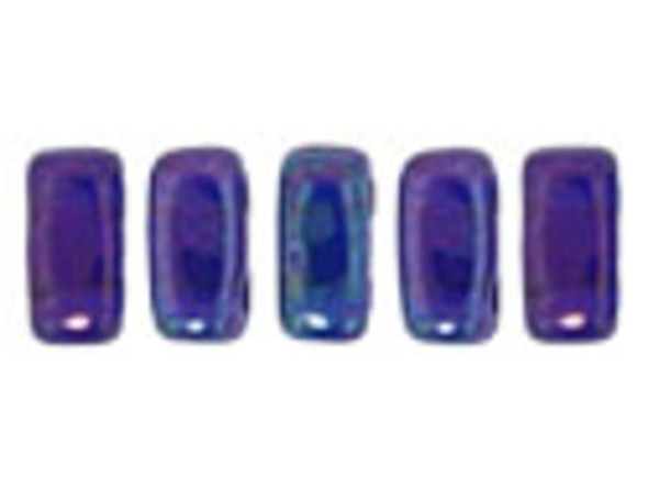 CzechMates Glass 3 x 6mm Cobalt Vega 2-Hole Brick Bead Strand